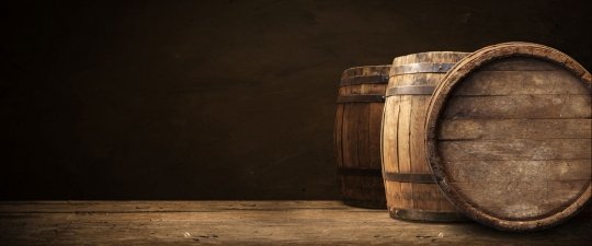 wooden warehouse barrels 